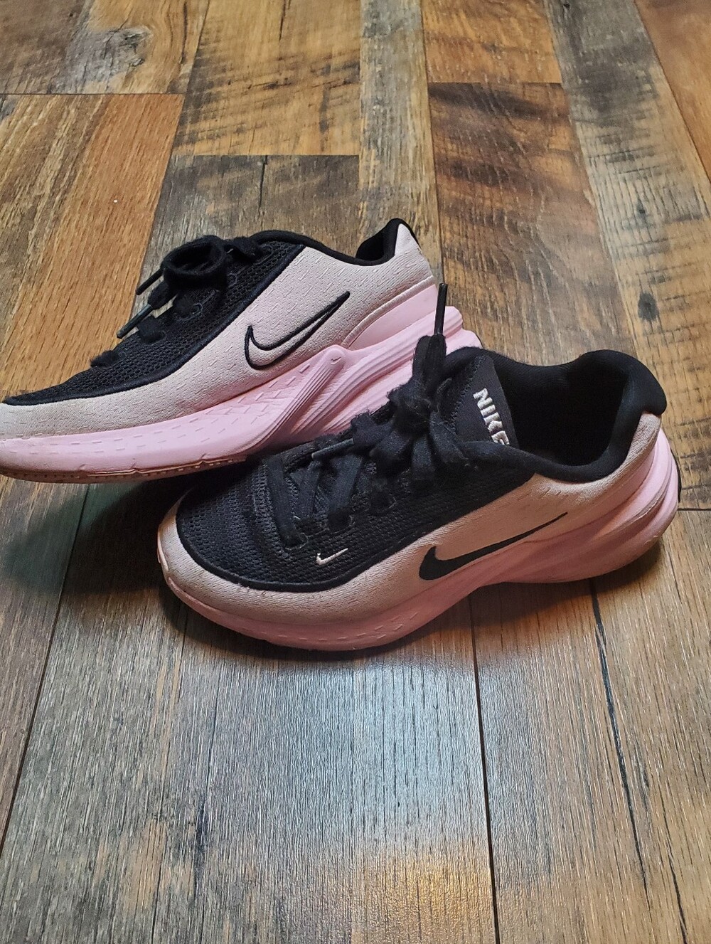 Nike Black and Pink Kids Athletic Sneakers